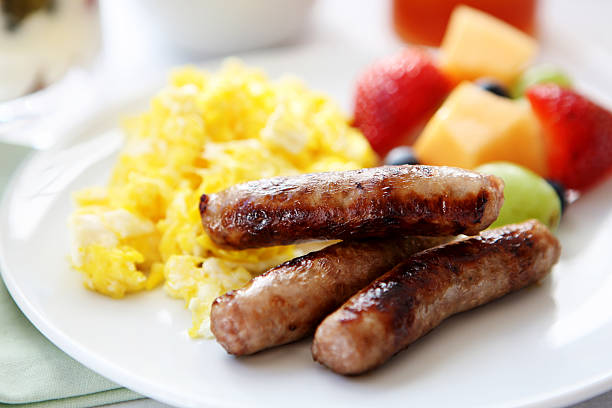 breakfast table breakfast table sausage stock pictures, royalty-free photos & images