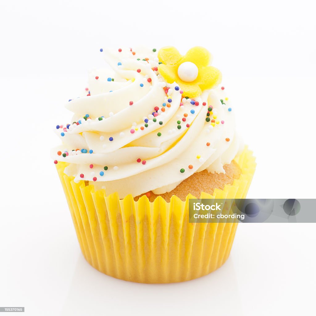 Gelbe Zitronen-cupcake - Lizenzfrei Cupcake Stock-Foto