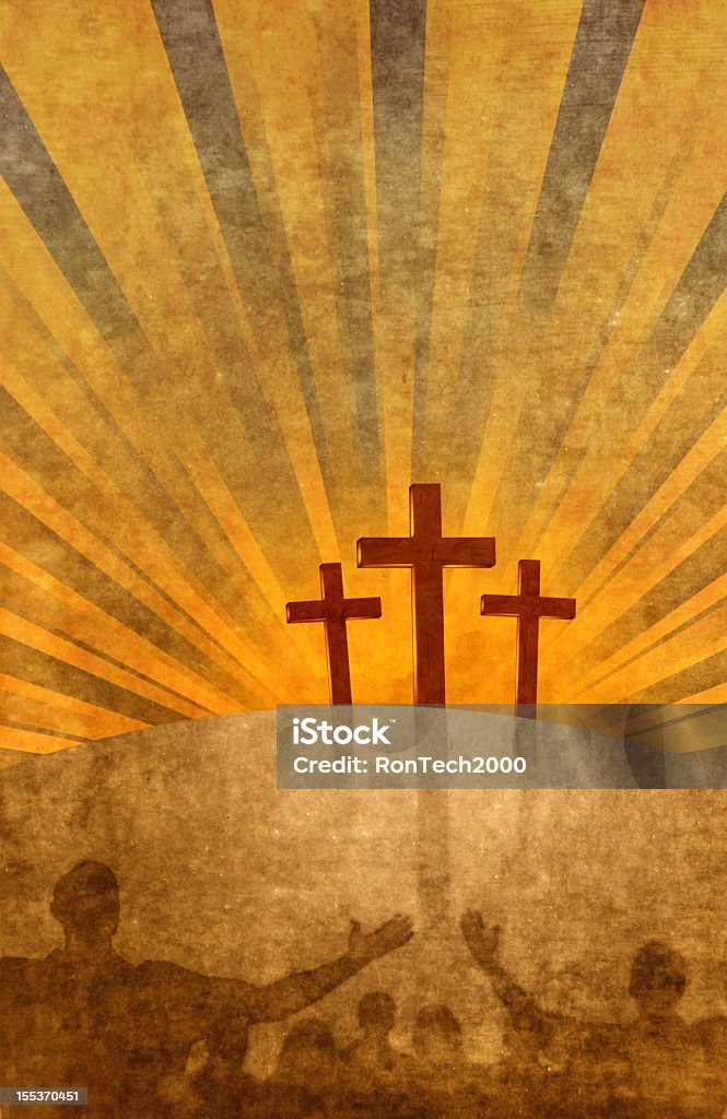 Worshipping al Cross - Foto stock royalty-free di Congregazione