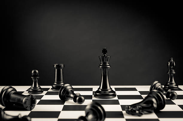 istock Black Chess King on board, leader and competition 155370675