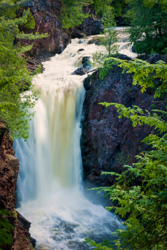 Brownstone Falls on the Tyler's Fork of the Bad River in Copper Falls State Park in Northern Wisconsin.