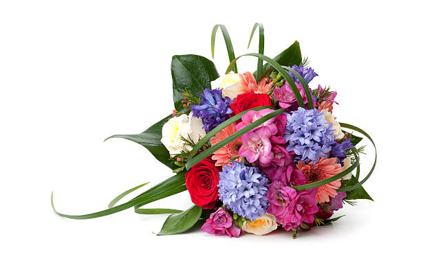 A very colorful bouquet of flowers stock photo