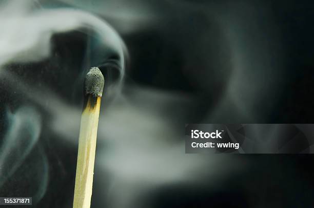 Smoking Match Copy Space Stock Photo - Download Image Now - Mental Burnout, Match - Lighting Equipment, Burnt