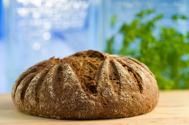 Homemade bread with honey on the top