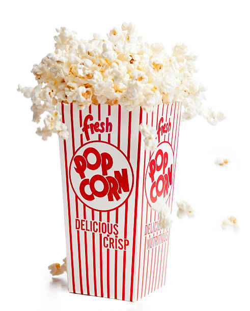 fresh popcorn: bursting from the box with flavor explosion - popcorn bildbanksfoton och bilder