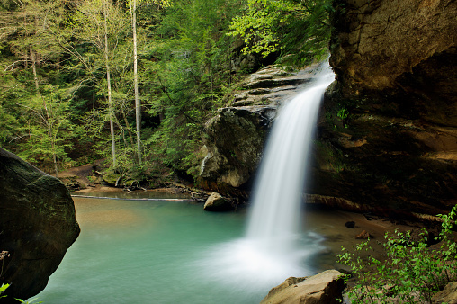 The Lower Falls on Queer Creek in Hocking Hills State Park, Ohio.