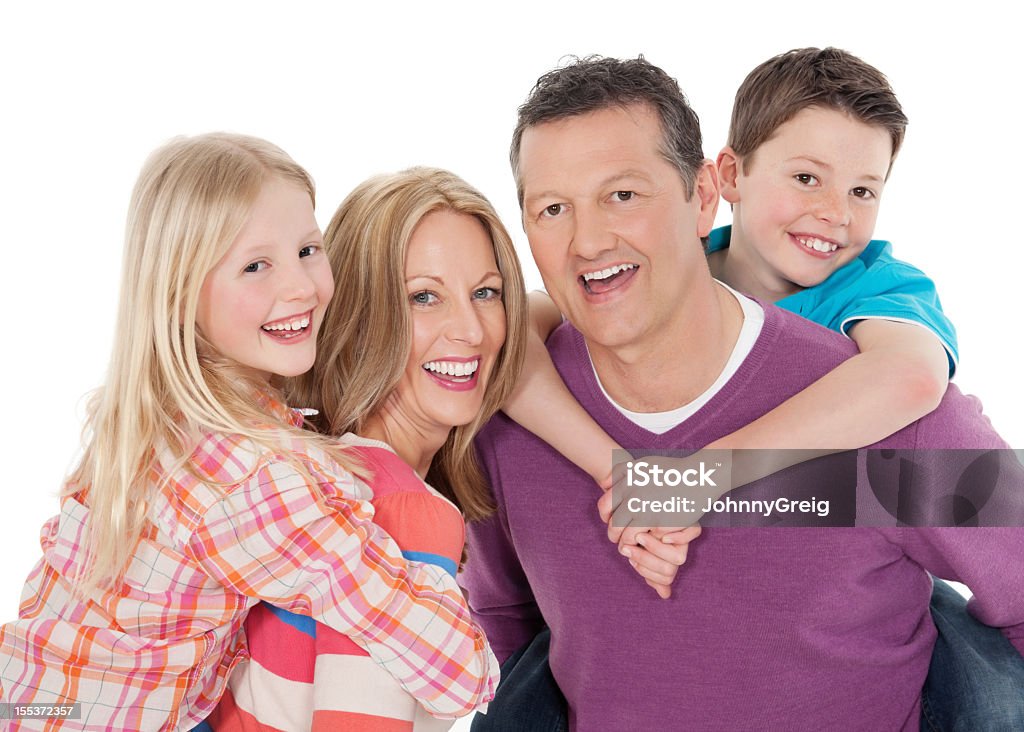 Family Piggyback  Cut Out Stock Photo