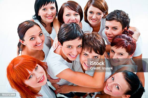 Cheerful Friends Stock Photo - Download Image Now - Adult, Adults Only, Attached