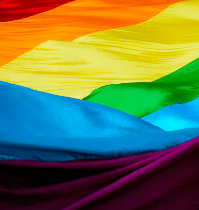 Close up of the rainbow flag background