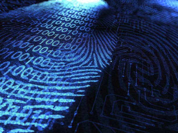 binary fingerprint stock photo