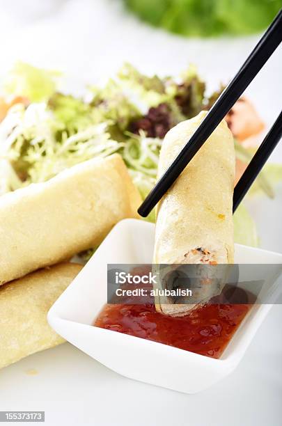 Deep Fried Spring Roll Stock Photo - Download Image Now - Chinese Food, Chopsticks, Color Image