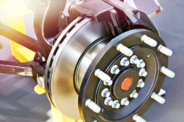 istock Car wheel hub with brake disc 1553731886