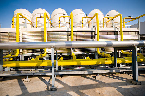 istock Sets of cooling towers in conditioning systems 155373209