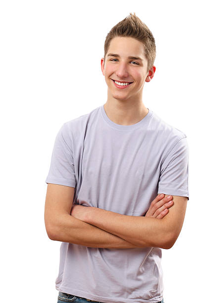portrait of a teenage boy - silhuett ungdom bildbanksfoton och bilder