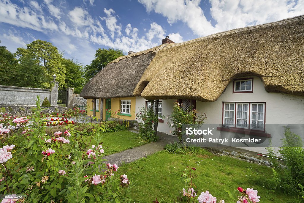 Irish traditional cottage house Irish traditional cottage house in Adare - west Ireland Cottage Stock Photo