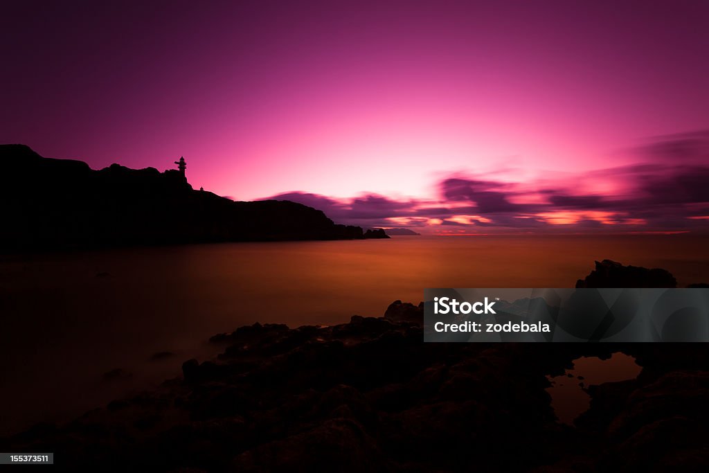 Puesta de sol sobre el mar en las Islas Canarias - Foto de stock de Agua libre de derechos