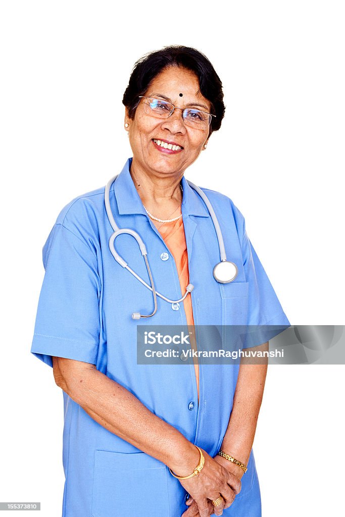 Serie un alegre mujer India Senior médico - Foto de stock de Cultura hindú libre de derechos