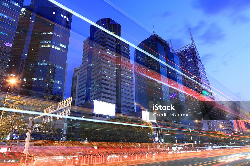 City night ShenZhen Business District Shenzhen Stock Photo