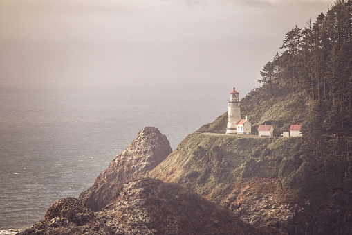 The Heceta head lighthouse on the Oregon coast
