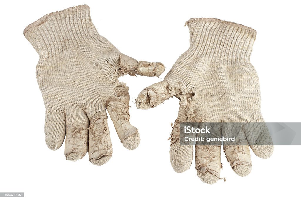 Abgenutzte Die Handschuhe aus Baumwolle. - Lizenzfrei Arbeitshandschuh Stock-Foto