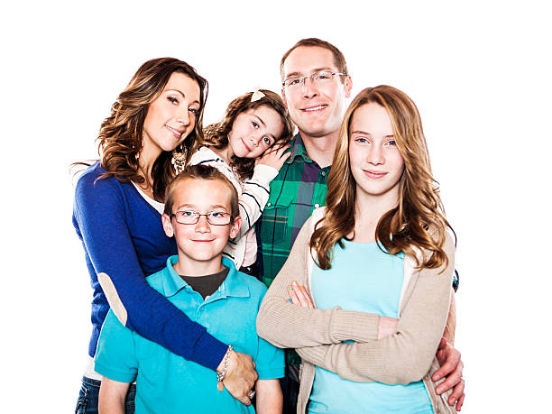 istock Family Portrait on White Background 155374471