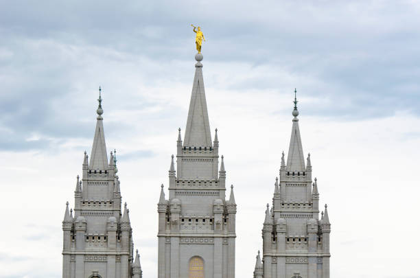 salt lake city-tempel - mormonenkirche stock-fotos und bilder