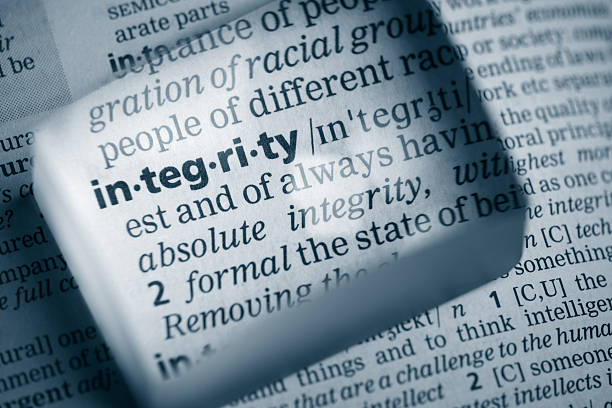Definition "integrity" stock photo