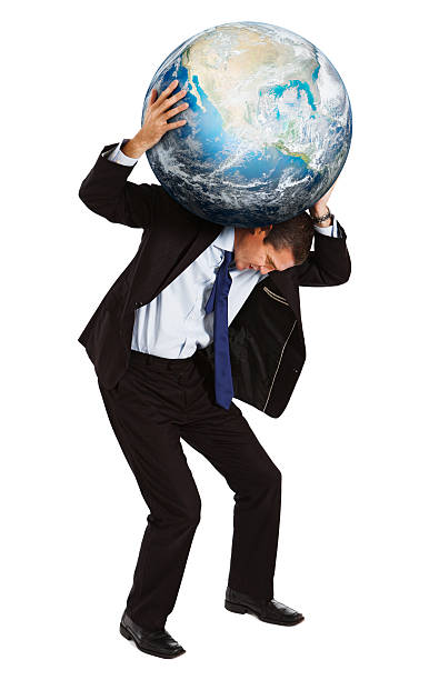 istock Businessman has the world on his shoulders 155375192