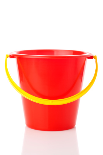 red bucket  isolated on white background