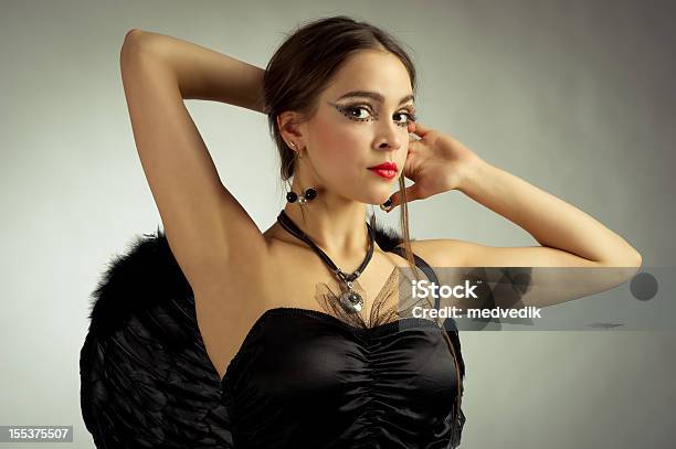 Черный Ангел Девушка — стоковые фотографии и другие картинки Соблазнительная женщина - Соблазнительная женщина, Хэллоуин, Ангел