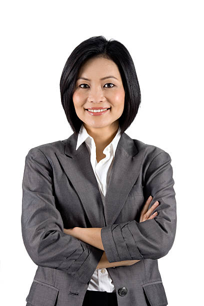 contemporary asian businesswoman - onconventioneel leiderschap stockfoto's en -beelden