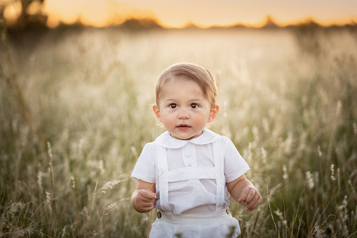 Portraits of an argentinian 1 year-old boy outdoors - Buenos Aires - Argentina