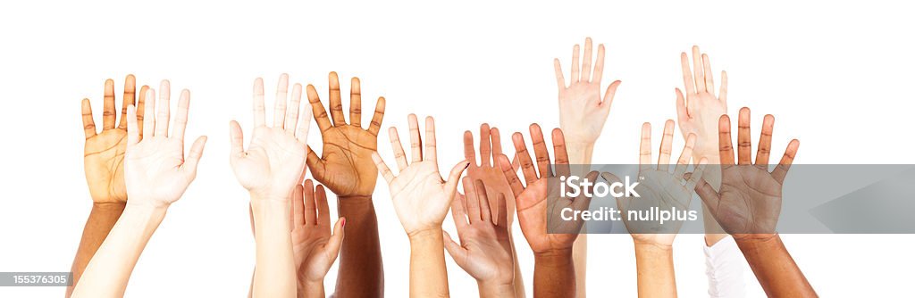 multi-étnico jovem adults'mãos - Foto de stock de Racismo royalty-free