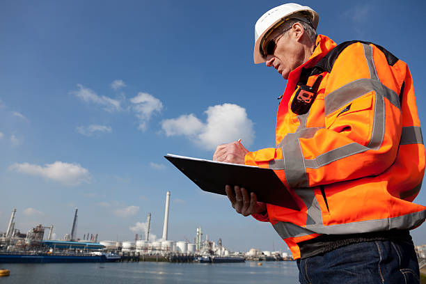 istock Petrochemical industry inspector 155377241