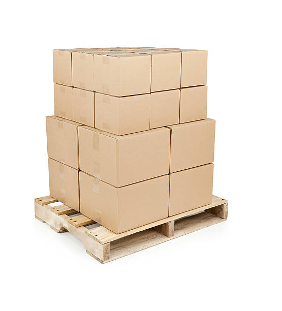 Boxes on a Shipping Pallet  pallet industrial equipment stock pictures, royalty-free photos & images