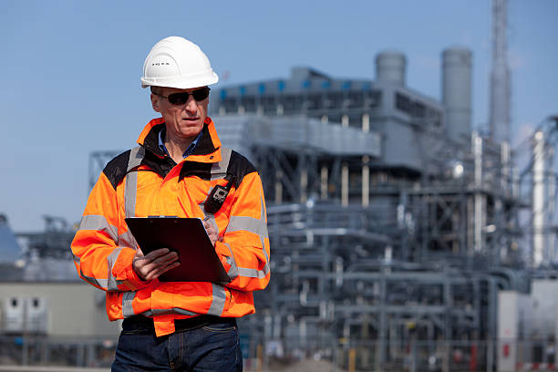 istock Petrochemical industry inspector 155377502