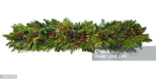 Christmas Garland Stock Photo - Download Image Now - Garland - Decoration, Floral Garland, Christmas