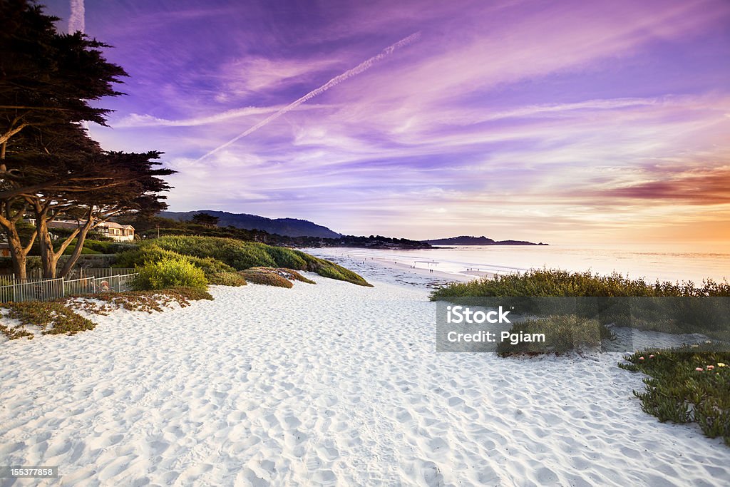 Carmel Beach in Carmel-by-the-Sea Sand beach by the Pacific Ocean coastline in Carmel California near Monterey Carmel - California Stock Photo