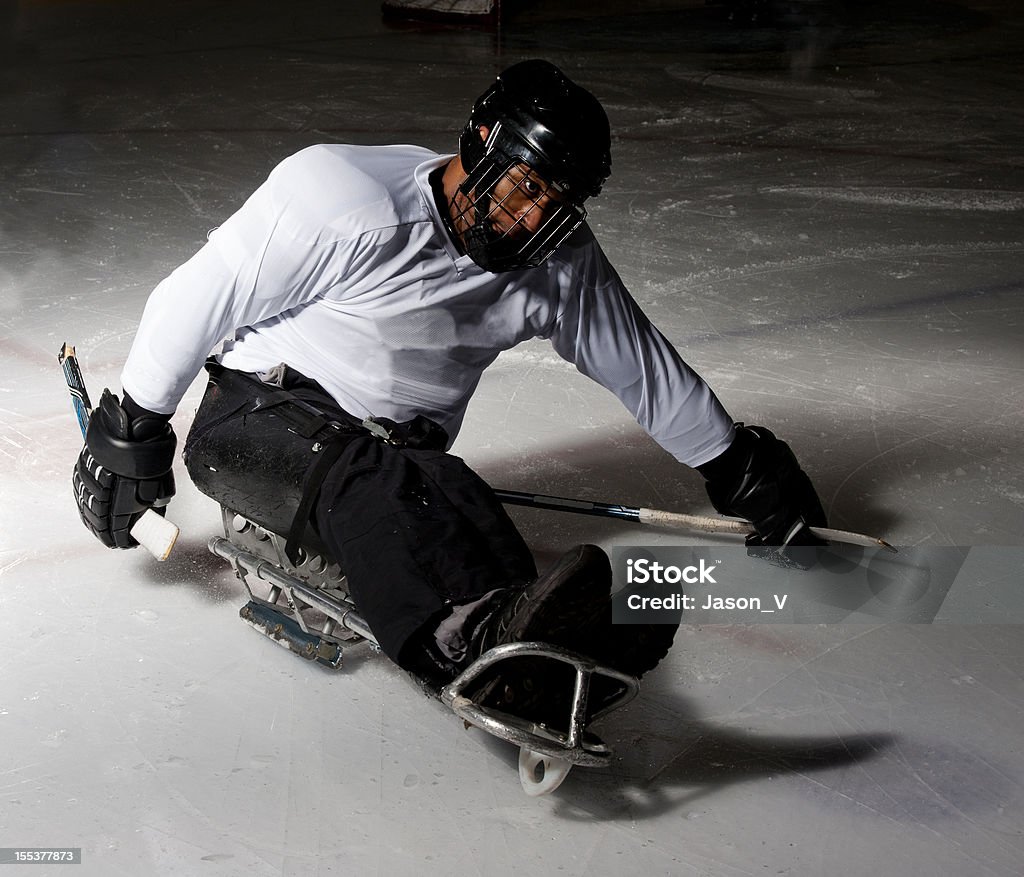 슬레지 Hockey Player - 로열티 프리 장애 스톡 사진