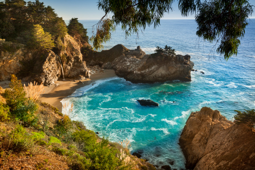 McWay waterfall inlet at Big Sur overlook in Julia Pfeiffer Burns State Park in California