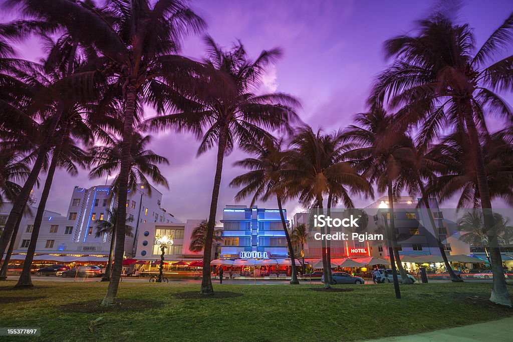 Ocean Drive by the beach in Miami  Miami Stock Photo
