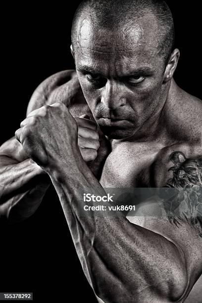 Powerful Fighter Portrait Stock Photo - Download Image Now - Activity, Adult, Adults Only