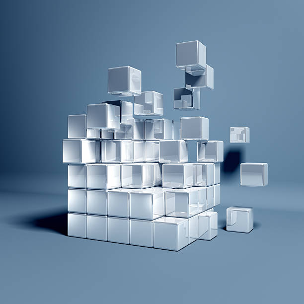 кубики - cube puzzle three dimensional shape block стоковые фото и изображения