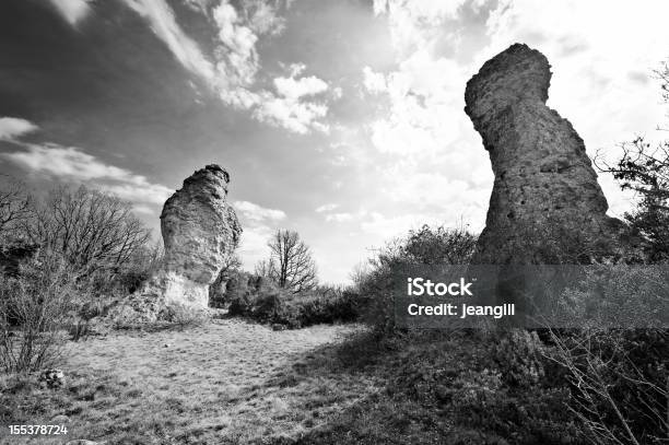Dolomite Rocks On Moorland Stock Photo - Download Image Now - Black And White, Dramatic Sky, Back Lit
