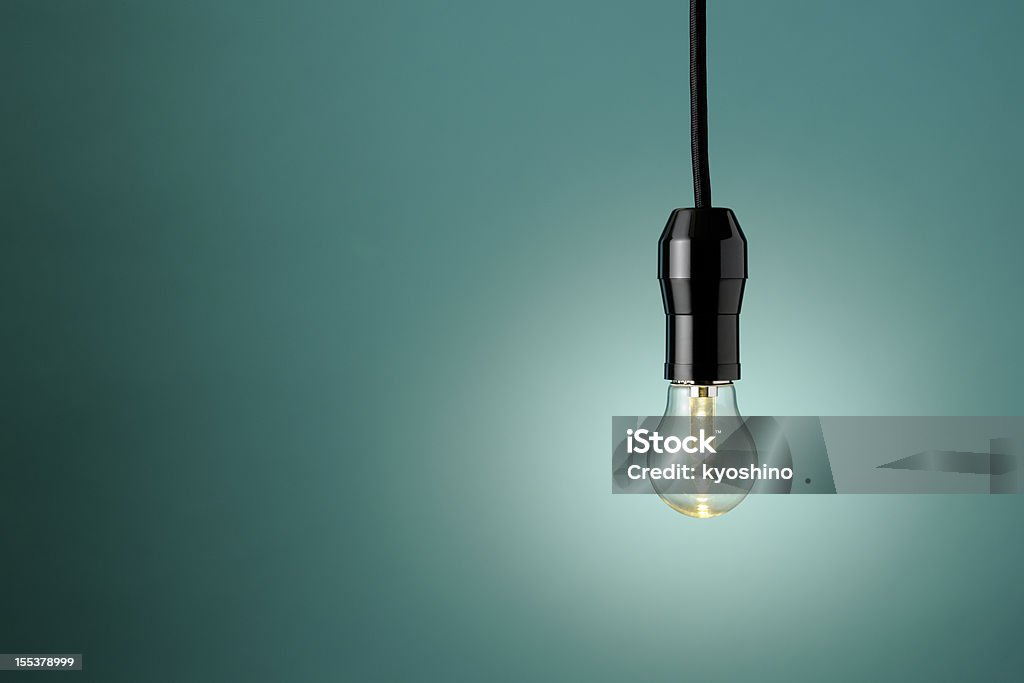 Dioda LED świeci Żarówka z kopii przestrzeni - Zbiór zdjęć royalty-free (Gniazdko)