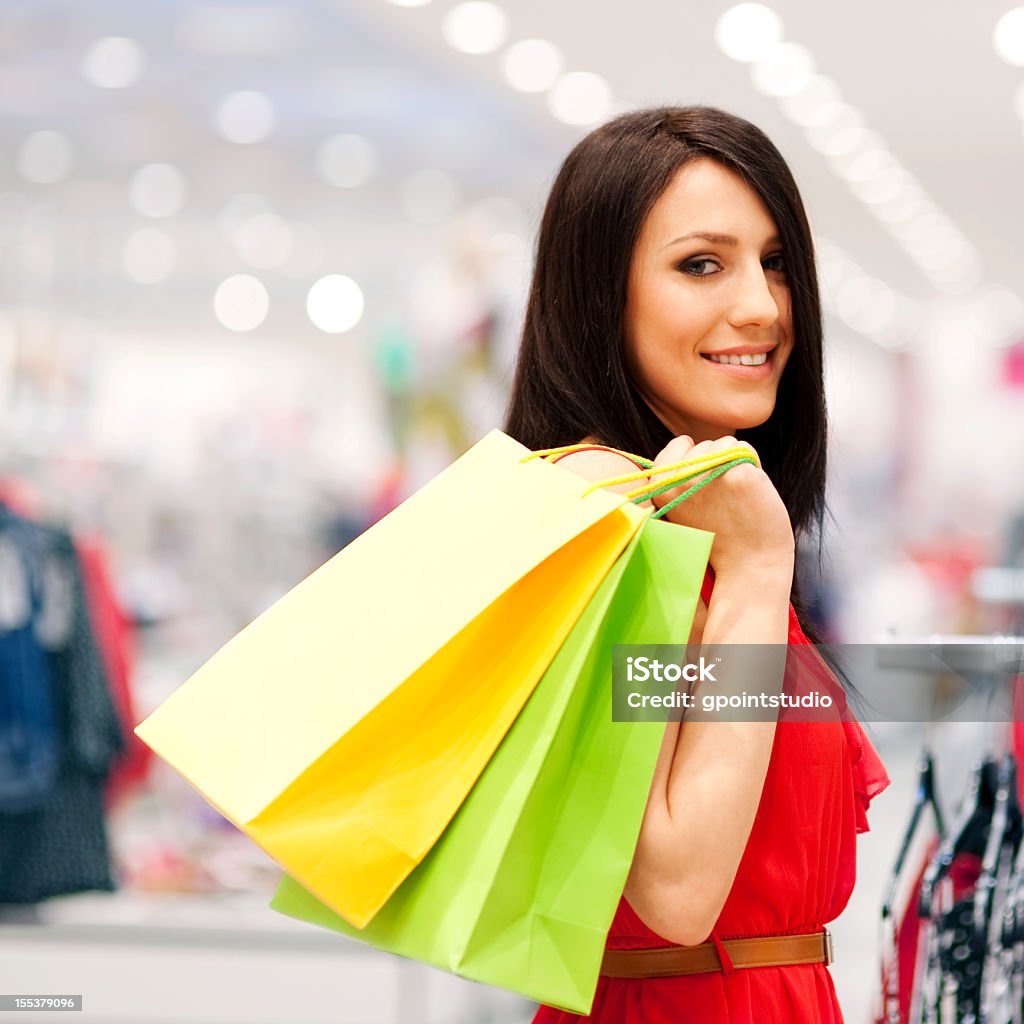 Shopping-Zeit - Lizenzfrei Attraktive Frau Stock-Foto