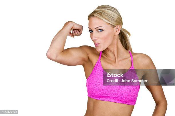 Photo libre de droit de Fitness Femme Embrasser Son Biceps banque d'images et plus d'images libres de droit de 20-24 ans - 20-24 ans, Activité de loisirs, Adulte