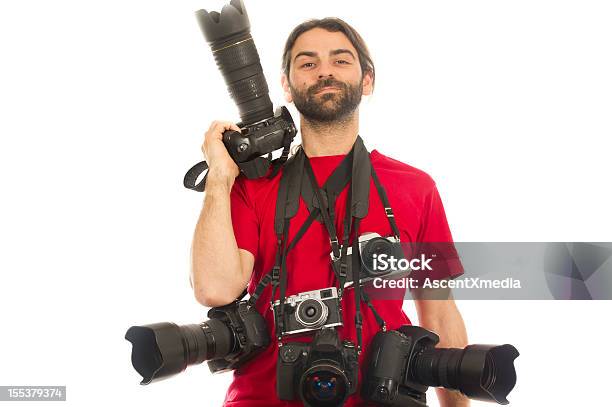 Orgoglioso Fotografo - Fotografie stock e altre immagini di Cinepresa - Cinepresa, Scontornabile, Abbigliamento casual