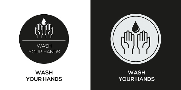 Wash your hands Icon, Vector sign.
