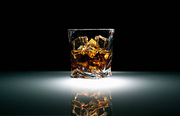 Whiskey with ice stock photo